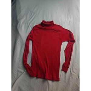 Vintage Donmoor Sweater Kids 20 Red Rib Knit Turtleneck Pullover Long Sleeve